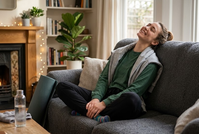 Entspannter Spaziergang in einem Wiener Park bei Sonnenuntergang